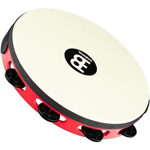 Meinl Percussion TAH1BK-R-TF Touring Tambourine met stalen klemmen (1-rijig), diameter 25,40 cm (10 inch), rood