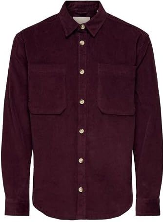 Only & Sons - ONSALP - Overhemd - Wijnrood - Comfort Fit