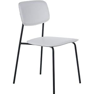 DRW Set van 4 stoelen van kunstleer en metaal, 43 x 48 x 78 cm, zithoogte 44 cm