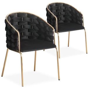 Menzzo Tricotane stoel, zwart, L 53 x D 56,5 x H 79,5 cm