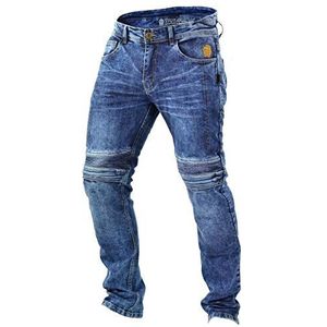 Trilobite Micas Urban Motorfiets Jeans Mannen in Moderne Slim Fit, Blauw gewassen, Maat 30 US