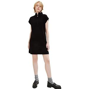 TOM TAILOR Denim Dames pullunder mini gebreide jurk 1034500, 14482 - Deep Black, L