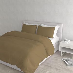 Italian Bed Linen Elegant beddengoed hazelnoot, voor tweepersoonsbed