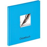 walther design gastenboek oceaanblauw 23 x 25 cm met omslaguitsparing en reliëf, Fun GB-205-U