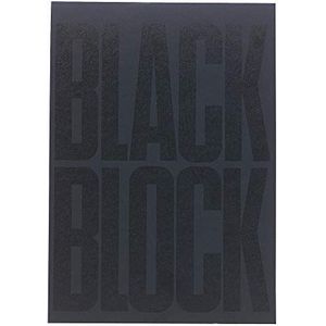 Carnet black block 29,7x21cm - papier jaune ligne - 70 feuillets
