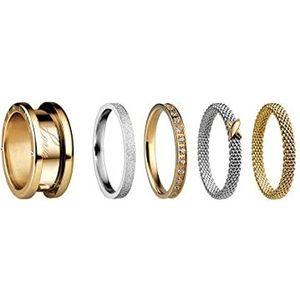 BERING Verwisselbare ringset voor dames in zilver en goud met uniek Twist-& Change-systeem, Symphony-set E