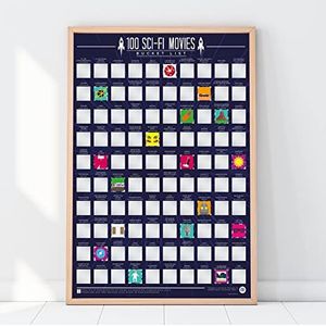 Gift Republic 100 Sci Movies Bucket List Scratch Off Poster, Paars