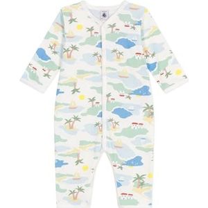 Petit Bateau Goede slaap zonder voeten voor kinderen, uniseks, Wit/Veelkleurig., 3 Maanden