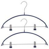 MSV - 241 - Kledinghangers - Donkerblauw - Set van 2 met Klemmen - PVC-coating - Verchroomd Metaal - 41 x 24 x 0,1 cm