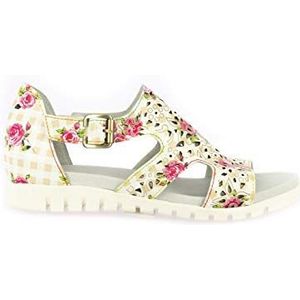 Laura Vita Dames Docbbyo 019 Peeptoe Sandalen, beige, 38 EU