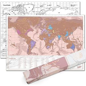 Luckies of London | Scratch Map Rose Gold Travel Edition | Wereldkaart Scratch Art | Scratch Off Map | Wereldkaart Wall Art | De originele Scratch Map makers |