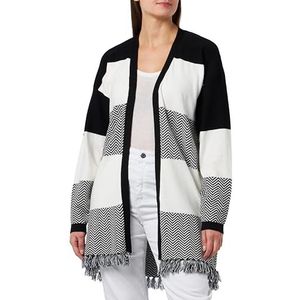 SIDONA Dames open gebreide cardigan 15524852-SI01, zwart wit, XS/S, zwart, wit, XS/S