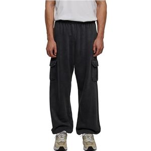 Urban Classics Heren joggingbroek Acid Washed Cargo Sweatpants Black 3XL, zwart, 3XL