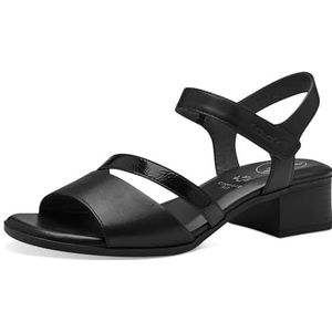 Tamaris Comfort 8-88204-42 001 Damessandalen, zwart, comfortabele extra brede alledaagse schoen, feestelijk, elegant met hak, 37 EU breed, zwart, 37 EU Breed