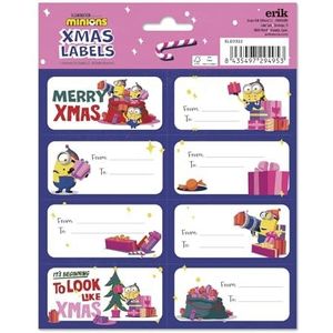 Grupo Erik Kerst Etiketten Minions - Cadeaulabels kerst - 16 Zelfklevende Stickers