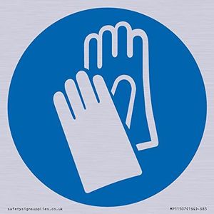 Aangepast verplicht: Draag beschermende handschoenen Sign - 85x85mm - S85