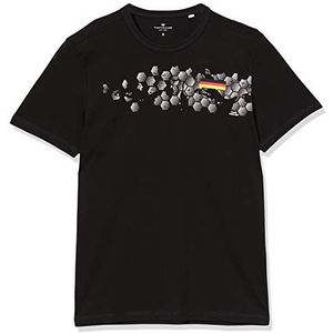 TOM TAILOR Uomini T-shirt met voetbal EM-print 1019870, 29999 - Black, XXL