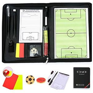 CHESSA CHSEEA Tactische voetbalmap met ritssluiting, tactisch bord, voetbal, coach-board, coach, map voor professionele voetbaltrainers met tactisch notitieblok, magneten, pennen, gum #3