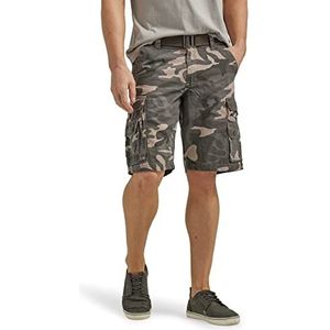 Lee Wyoming Cargo Shorts voor heren, lange en grote tuinbroek met riem, As-camouflage, 44 (US Größe)