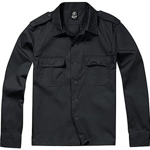Brandit US overhemd met lange mouwen, vele kleuren, maat S tot 7XL, zwart, 6XL