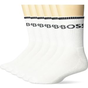 BOSS Six Pack Quarter Length Socks with Banded Branding