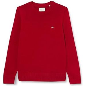 GANT Klassieke katoenen C-hals, robijnrood, XS