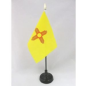 New Mexico Tafelvlag 15x10 cm - Amerikaanse staat van Nouveau-Mexique Desk Vlag 15 x 10 cm - gouden speerblad - AZ FLAG