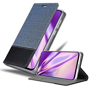 Cadorabo Hoes compatibel met Huawei NOVA 5/5 PRO in DONKERBLAUW ZWART - Beschermend etui met magnetische sluiting, standfunctie en kaartvakje