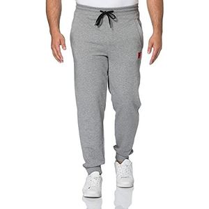 HUGO Doak212 joggingbroek voor heren van katoen met rode logo-patch, Medium Grey31, XS