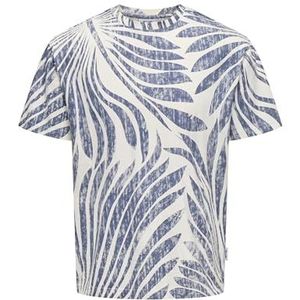 Only & Sons Onszeke Life Reg Washed Ss Aop Tee, Egret, XL