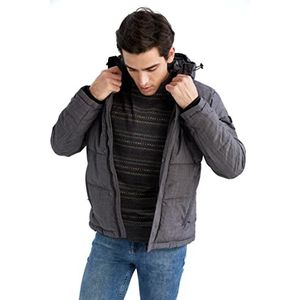 DeFacto Herenjas voor vrijetijdskleding - DeFacto jas voor heren voor bovenkleding (Grey Melange, S), gemengd grijs, S