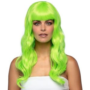 Boland - Pruik Chique, lang steil synthetisch haar met slag en pony, dames, glamour kapsel, accessoire, kostuum, themafeest, carnaval