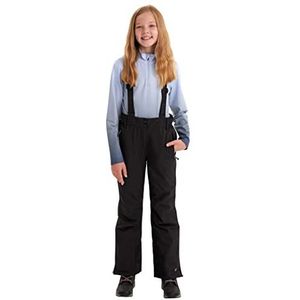 killtec Girl's Skibroek/functionele broek met slabbetje, randbescherming en sneeuwvanger Vitalya Jr, black, 116, 34483-000