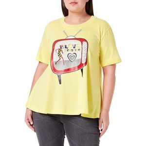 Love Moschino Dames A-Shape Short-Sleeved T-shirt, geel, 44, geel, 44