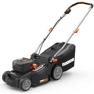 WORX WG737E Nitro Accugrasmaaier 40 V (2 x 20 V) - krachtige borstelloze motor - 37 cm maaibreedte - 6 maaihoogtes (20-70 mm) - 40 l grasopvangzak - incl. 2 x 4 Ah accu's & dual-laadapparaat