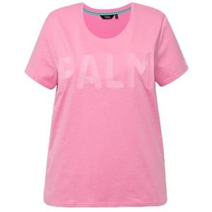 Ulla Popken - Shirt - Lichtroze - Jersey - Ronde Hals - Kwartmouw