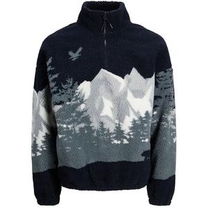 JACK & JONES - Trui - Donkerblauw / Grijs / Wit - Losse Pasvorm - Schipperskraag