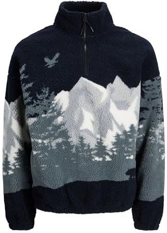 JACK & JONES - Trui - Donkerblauw / Grijs / Wit - Losse Pasvorm - Schipperskraag
