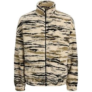 Jack & Jones - Fleece Jas - Beige - Ritssluiting - Losse Pasvorm