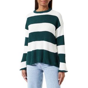 Trendyol Gestreepte trui met lange mouwen voor dames, Kaki, L