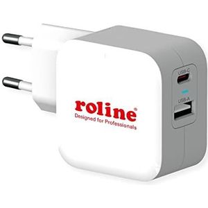 ROLINE USB-oplader met Eurostekker, 2-poorts (Type-A QC3.0, Type-C PD), 38W