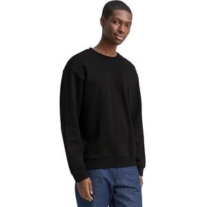 Tom Tailor Denim - Sweatshirt - Zwart - Met Geborduurd Logo