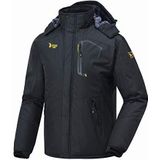 donhobo jas voor heren, fleecevoering, waterdicht, ademend, warm, winddicht, softshelljas, outdoorjas, met afneembare capuchon