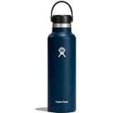 HYDRO FLASK - Waterfles van 621 ml - Vacuüm Geïsoleerde Roestvrij Stalen Drinkfles met Lekvrije Flex Cap - Dubbelwandige Herbruikbare Fles met Poedercoating - BPA-vrij - Standaard Opening - Indigo