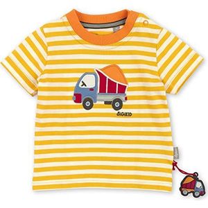 Sigikid T-shirt voor jongens, Oranje-gestreept/bouwplaats, 68 cm