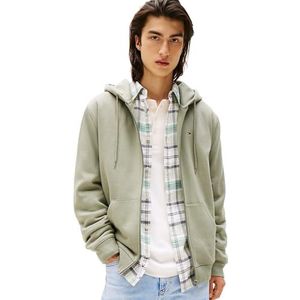 TOMMY JEANS Heren TJM REG S VLAG ZIP THRU DM0DM20743, Groen, 3XL_Plus, Groen (Utility Sage), 3XL grote maten