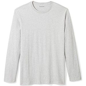 Amazon Essentials Regular fit T-shirt met lange mouwen, lichtgrijs Heide, M