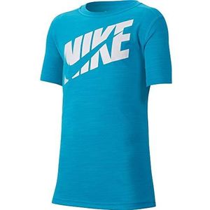 Nike B NK Hbr+ Perf Top SS korte mouw, kinderen, laser blauw/wit, S