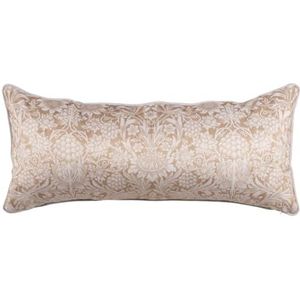 Kussen beige bloemen 90 x 40 cm