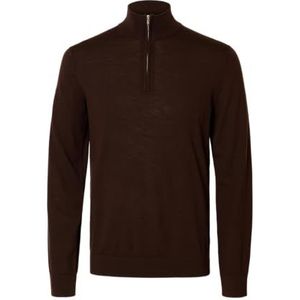 Selected - Tray - Gebreide Pullover - Halve Rits - Hoge Hals - Lange Mouwen - Regular Fit